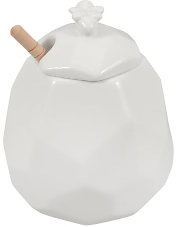 IMIKEYA Pot De Miel En Céramique Avec Louche Pot De Miel En Porcelaine Ensemble De Service Distributeur De Miel Porte-Miel Conteneur Sirop Confiture Boîte Pour Décor De Cuisine De Ferme