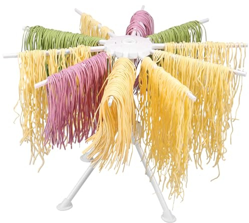 HSHGZSR Pasta Drying Rack Pasta Dryer Rack Noodle Drying Stand with 10 Arms Foldable Spaghetti Noodle Dryer Stable Household Noodle Hanging Rack Reusable Noodle Drying Rack for Home Kitchen