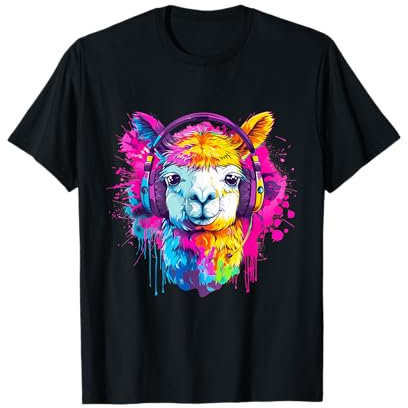Alpaca DJ Dance Club Artwork Techno Music Casque House T-Shirt