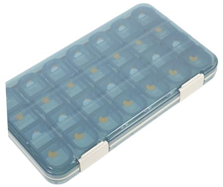 Healeved Reise-medikamentenbox Mit Fächern Praktischer Organizer Für Tabletten Auslaufsichere Und Kompakte Aufbewahrung Für Senioren Und Unterwegs Blau Für Woche