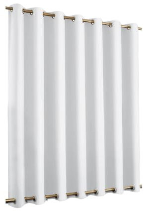 BPWXINL Outdoor Vorhänge Sonnenschutz, Outdoor Vorhang Wetterfest mit Ösen Oben und Unten, Outdoor Gardinen Wasserdicht Windschutz Blickdicht für Pavillon, 1 Stück,White-254 * 242cm
