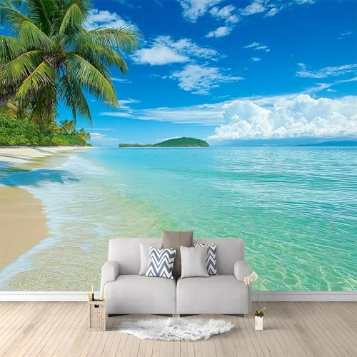 Fotomurales 3D Paisaje Natural Mar 300x210 cm Papel Pintado Fotográfico, Decoración De la Pared Murales para Salón, Dormitorio, Habitación para Niños, Pared de TV
