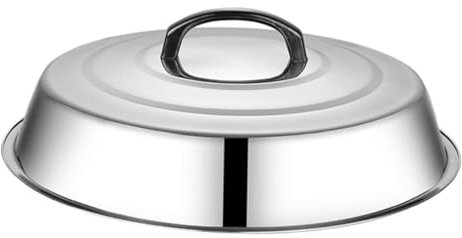 Milisten Tapa Redonda De Acero Inoxidable para Parrilla Cubierta Arqueada Alta para Asados Al Aire y Camping Previene Goteos y Flareups