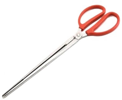 Feuerzange Feuerstellenzange Stabile Multifunktions-Krabbenzange aus Edelstahl Kaminzange mit langem Griff (52 cm gebogen) ()