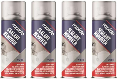 4 X SILICONE SEALANT REMOVER FAST ACTING AEROSOL SPRAY 250ML