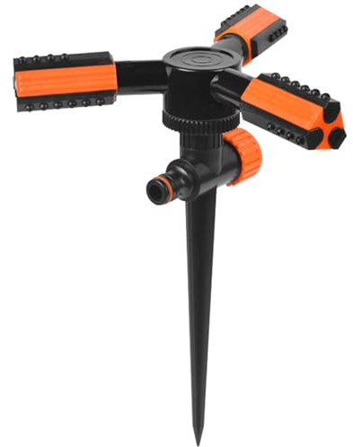 Wesoke Arroseur de Jardin Arroseur d'eau de Pelouse Rotatif à 360° pour Cour, Système d'Irrigation d'Arrosage de Jardin à Haute Pression Automatique à 3 Bras Réglable pour arroser Les Fleurs