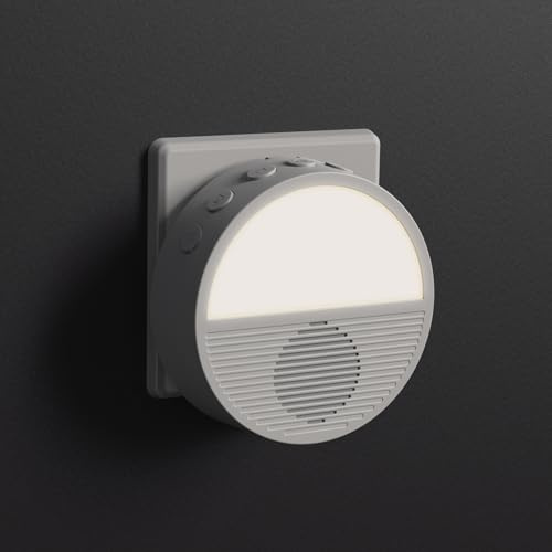 Wall Plug in White Noise Sound Machine for Office Privacy, Sunset Inspiration Baby Sound Machine for Night Feeding, Sleep Machine with Light and 28 Non-Looping Sounds
