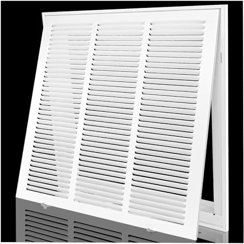 Return Air Grille 18x18,Air Return Vent Cover Grill for 18W x 18H Duct Opening,Steel HVAC Vent Covers for Wall and Ceiling,Holds 1 Thick AC Filter
