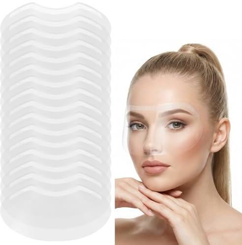 Elegaperma 100 stycken duschansikte ögonskydd, ögonskydd hårtvätt, transparent ansiktsskydd med självhäftande dyna för schampo och dusch från att skydda torrt ansikte och ögon