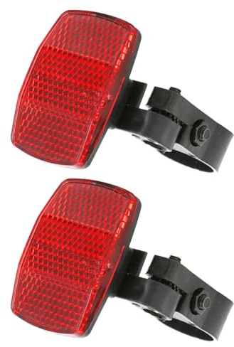 Veemoon Lot de 2 Réflecteurs de Sécurité Rouge pour Vélo de Montagne, Réflecteurs de Rayons Résistants et Visibles, Accessoires Vélo VTT pour Signalisation et Avertissement Nocturne