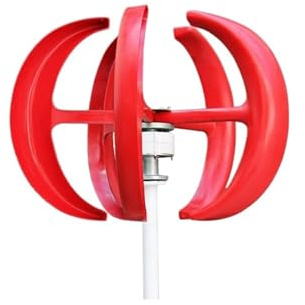 Aerogenerador Generador de viento eje vertical 200W, turbina eólica tipo bola roja y blanca 12V 24V for uso marino terrestre(Rot,24V)