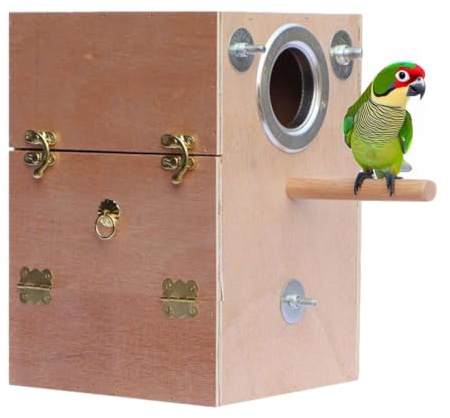 Parakiter häckningslåda, papegojbo avelslåda Säker Natural Suspended | Papegojor Parningshus Trä Fågel Voljär undulatbur för Parakeet Conure Cockatiel