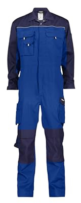DASSY® Cannes Zweifarbiger Overall mit Kniepolstertaschen - Größe XL - KORNBLAU/DUNKELBLAU