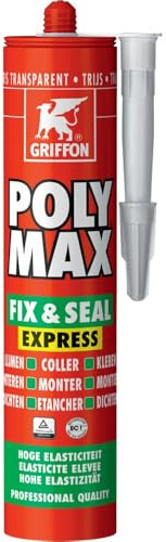 COLLE DE MONTAGE POLY MAX FIX & SEAL EXPRESS 300G GRIS TRANSPARENT GRIFFON