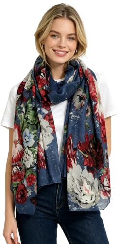 Lina & Lily Damen Schal Tuch mit Blumenmuster