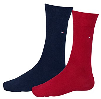Tommy Hilfiger Herrensocken Doppelpack rot/dunkelblau Größe 47-49