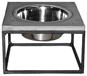 FEEDO Solo | Beton Hundenapf | Design Napf | Hundeaccessoires (S, hellgrau)