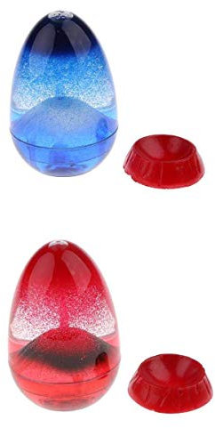 Tubayia 2 Stück Öl Sanduhr Vulkanausbruch Stundenglas für Schreibtisch Dekoration Spielzeug Geschenk (A)