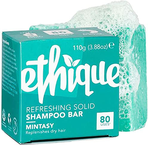 Ethique Mintasy Refreshing Solid Shampoo Bar for Balanced to Dry & Damaged Hair (80 Washes) Vegan, Eco-Friendly, Plastic-Free, Cruelty-Free
