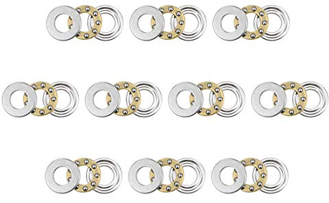 sourcing map F5-10M Rodamientos de bolas de empuje 5mm x 10mm x 4mm Acero cromado de una sola dirección, 10pcs