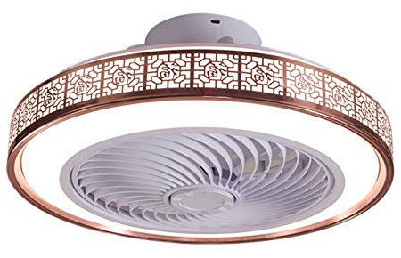 HMAKGG Fan Deckenleuchte Moderne Deckenleuchte LED Dimmbar Deckenventilator mit Beleuchtung Und Fernbedienung Leise Kinderzimmer Schlafzimmer Wohnzimmer Beleuchtun 72W Ø50cm,Braun