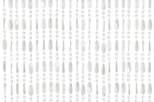 Wicotex Perlenvorhang Charlotte Weiss (90x220cm) Insektenschutz Perlen - Fliegenvorhang - Balkontür Fliegengitter - Terrassentür