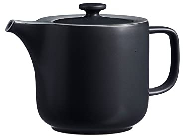 Ritzenhoff & Breker Kanne Jasper, Steinzeug, 1,4 Liter, Teekanne/Kaffeekanne in moderner Trendfarbe, Mattglasur & Soft-Touch-Haptik, Schwarz