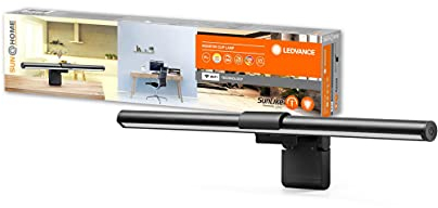 LEDVANCE SUN@HOME LED Monitorlampe schwarz mit WIFI 45cm lang und 9,5cm hoch, 2,5 W, 35 Lm, 2200-5000K, CRI>95, WIFI Monitorleuchte mit Alexa, google oder per App bedienen und Biorhythmusfunktion