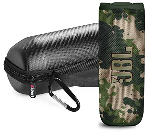 JBL FLIP 6 Ensemble d'enceintes portables étanches avec étui en fibre de carbone gSport (camouflage vert)