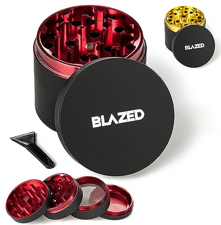 Blazed Large Aluminium Herb Grinder (Red)