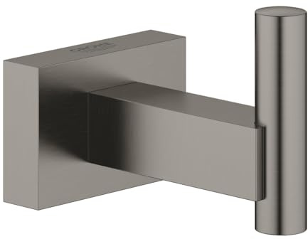 Grohe Essentials Cube Bademantelhaken, Graphit, Metall, 100%, Haken, Bademantelhaken