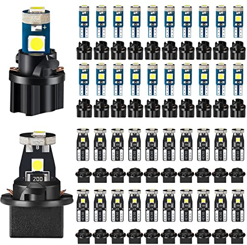 40 Pieces T5 T10 LED Bulbs Dash Lights with Twist Socket Instrument Dashboard LED Bulbs for Interior Car Lights Dashboard Instrument Panel Gauge Cluster Indicator Map Dome