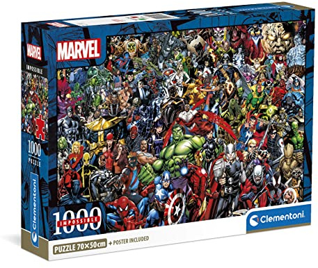 Clementoni Marvel-Universe-Impossible Puzzle 1000 Teile | Puzzle mit Poster & Aufsteller für Erwachsene und Kinder ab 14 Jahren, 39709