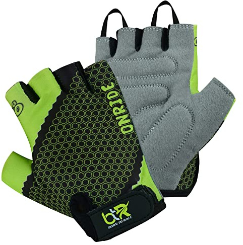 Kids Gloves for Cycling - Toddler Gloves with Enhanced Grip, Safety Padding for Kids Breathable & Durable Design Boys & Girls, Ages 3-12, Easy to Wear (Green, XS (Age 10 to 11 Year))
