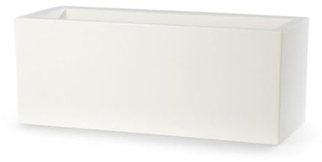 Decor Space Vaso di design Moderno Cassa Schio Essential da giardino e balcone per fiori e piante (100 cm, Bianco)