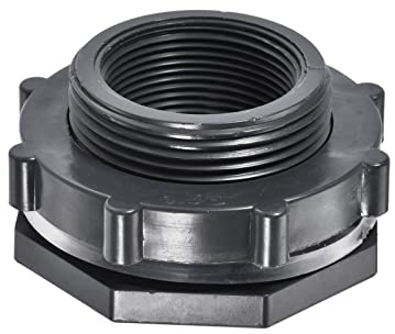 M METERXITY PVC Mampara Accesorio - Doble Roscado Mampara Agua Tanque Conector, con Silicona Junta, Aplicar Acuarios, (G1-1/2 Femenino 2.48 Macho, Gris)