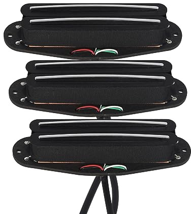 FLEOR Alnik 5 Heiße Schiene Humbucker Tonabnehmer in Single-Coil-Größe Hals-, Mittel- und Steg-Pickup-Set, schwarz