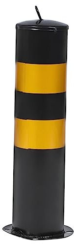 ULTECHNOVO Warning Post Barricades Driveway Pole Parking Lot Stopper Safety Bollard Post Driveway Barrier Safety Warning Column Traffic Cones Thicken Fence Gate Yellow Stainless Steel