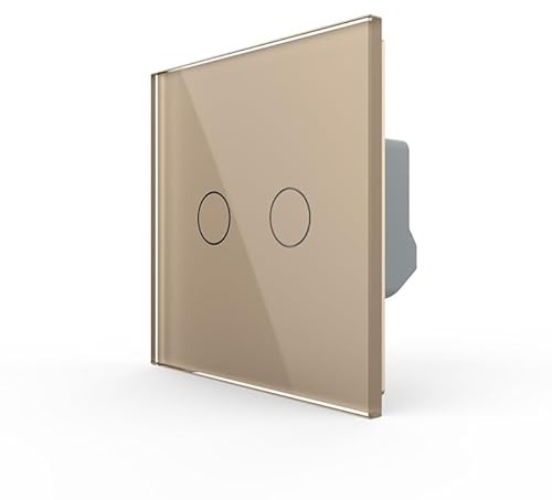 LIVOLO Touch Wechselschalter Kreuzschalter Serienschalter Lichtschalter Doppelschalter Wandschalter Touchschalter für Unterputz mit Glasblende in Gold