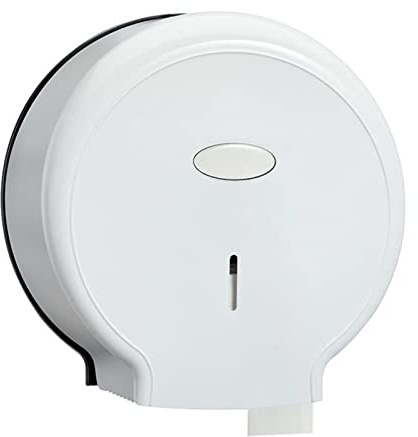 Jumbo Toilettenpapierspender, 27cm Wandhalterung Badezimmer Spender ABS Wasserdichter Toilettenpapierhalter Badezimmer Spender für Büro Restaurants Schulen(Weiß)
