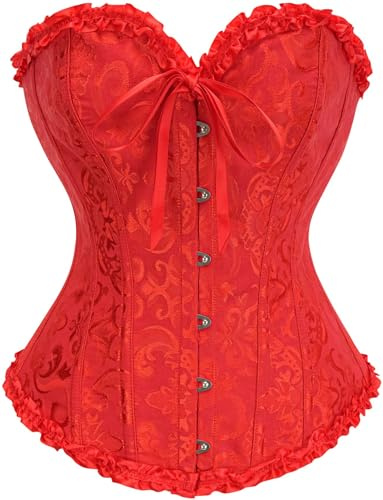 Vrapo Bustier Corset Top for Women | Overbust Lace Up Waist Cincher Shapewear Lingerie