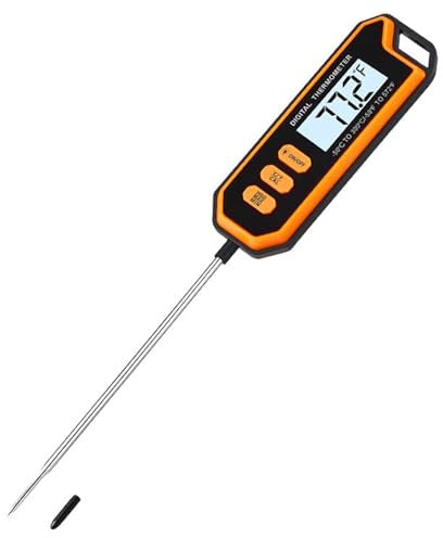 KRILLIQ Termometro per Carne a Lettura istantanea Termometro per Acqua da Cucina con sonda Super Lunga Termometro per Barbecue per Cucinare cibi da Cucina