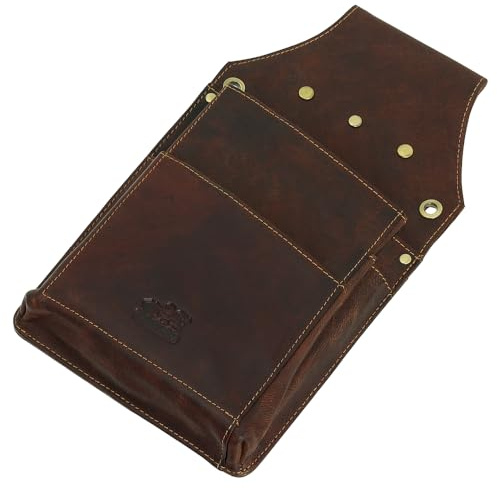Ledershop24 Profi Kellnertasche Taschenhalfter Holster Halfter Robustes Rindsleder Kellnertasche Braun