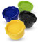 GRÄWE Lids for Sodastream glass bottles Penguin and Crystal, set of 4 bottle lids, completely leak-proof, colourful composition in yellow, black, green, blue