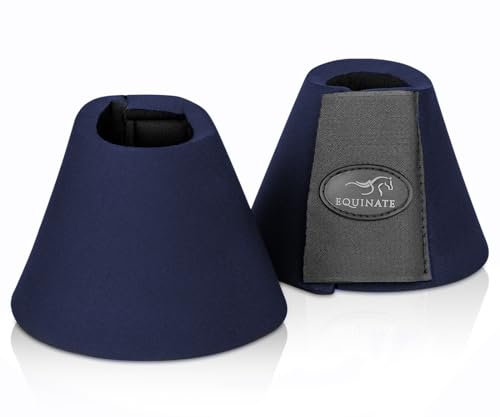 Equinate Hufglocken Denver XL Navy - Robuste und stoßdämpfende Neopren Springglocken - Hufschutz für Training und Turniere - 2er Set