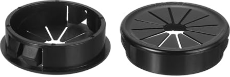 sourcing map 5Pcs Cable Grommets, Snap Bushing Grommet for Holes with 1.5(38mm) Mounting, Round Nylon Snap in Cable Desk Grommet for Cables and Cords Management, Black