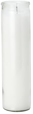 Estrella Blanca 2x8 Inch Unscented Devotional Prayer Candle – Single Long-Burning White Religious Candle in Clear Glass Jar for Altars, Memorials, Baptism & Spiritual Reflection