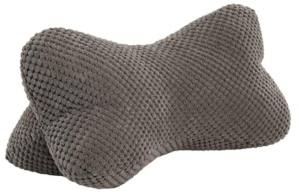 Leseknochen, Lesekissen, Nackenrolle Nackenkissen aus Cord,Stützkissen, Reisekissen mit Struktur,Formkissen,Buchauflage, Flexible Stütze für Bücher, E-Books oder Tablets-18x35cm (Anthrazit)