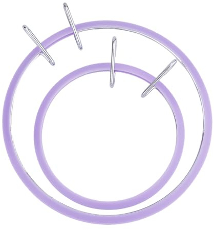 DICOSMETIC 2 Stück Kunststoff Metall Rund Stickrahmen 2 Größen Ringe Embroidery Hoop Kreis Kreuzstich Hoop Ringe für DIY Kunst Handwerk Handliche Nähen, 17.2/12cm