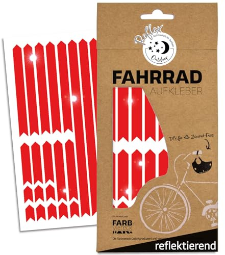 Farbviereck Reflektoren Sticker Set Pfeile Aufkleber Reflex als Fahrradaufkleber - auch für Helm Roller Kinderwaren Reflektor Kinder - Reflex Sticker
